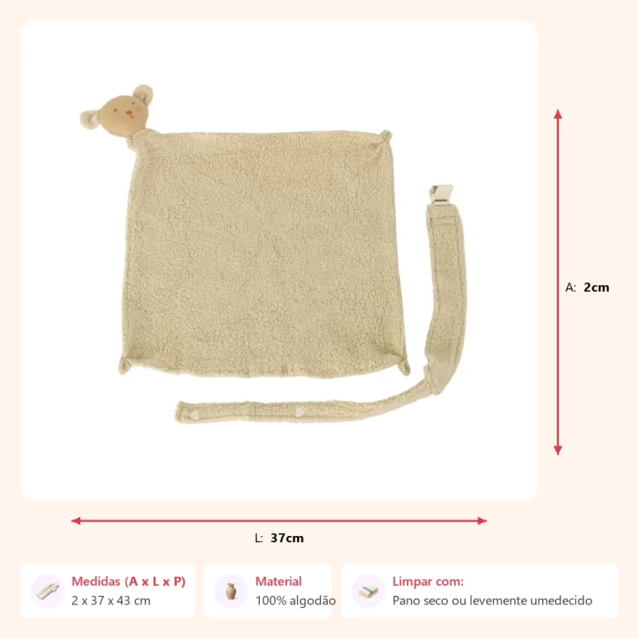Jogo naninha urso rosa 2x37x43cm - Imagem 2