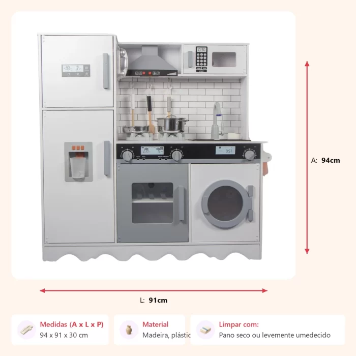 Cozinha completa interativa 94x91x30cm - Imagem 2