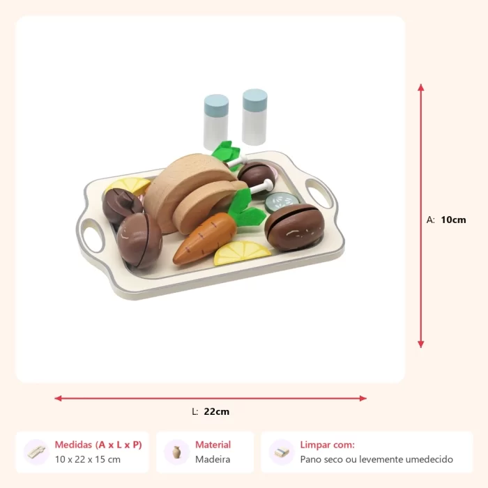 Jogo frango e legumes 10x22x15cm - Imagem 2