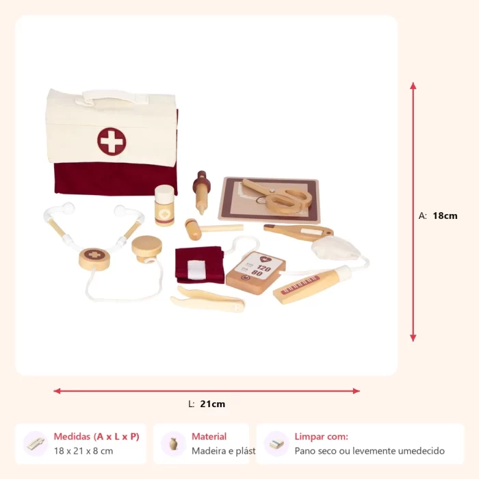 Kit médico madeira 18x21x8cm - Imagem 2