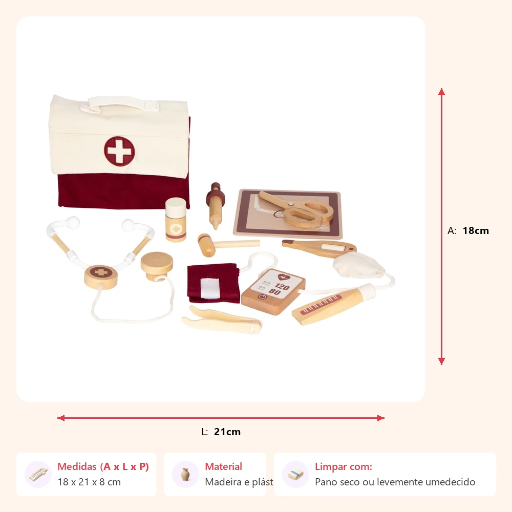 Kit médico madeira 18x21x8cm - Imagem 2
