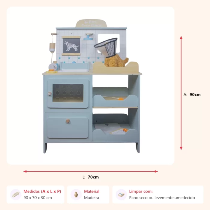 Petshop de madeira 90x70x30cm - Imagem 2