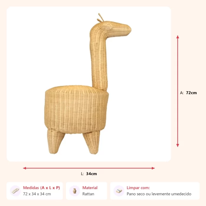 Cesto girafa organizador 72x34x34cm - Imagem 2