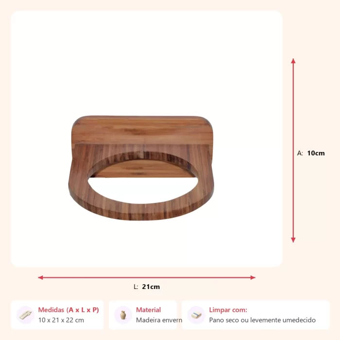 Porta-bola de bambu 10x21x22cm - Imagem 2