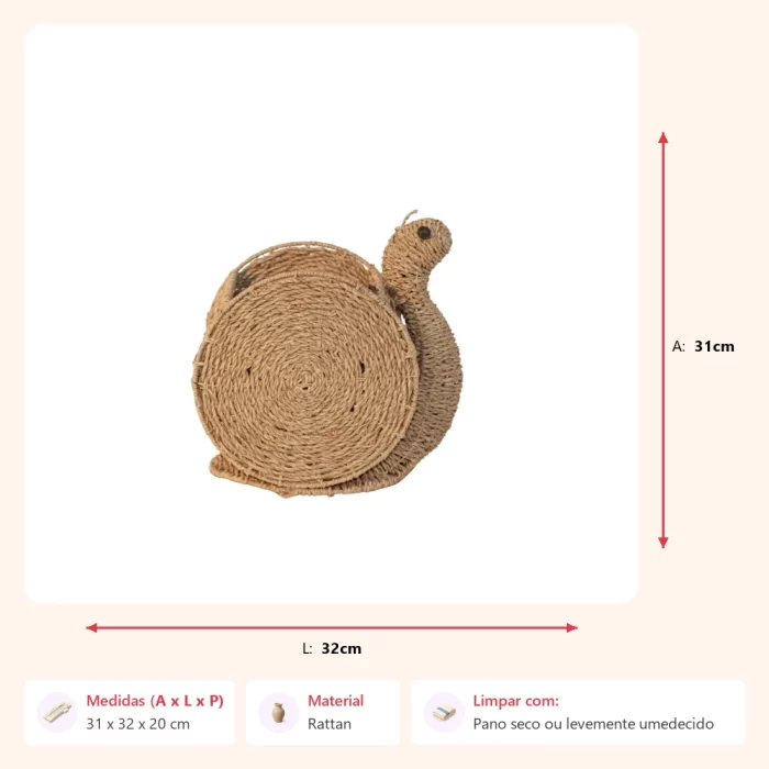 Porta-livro caracol rattan 31x32x20cm - Imagem 2