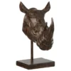 Escultura cabeca de rinoceronte 43x22x31cm