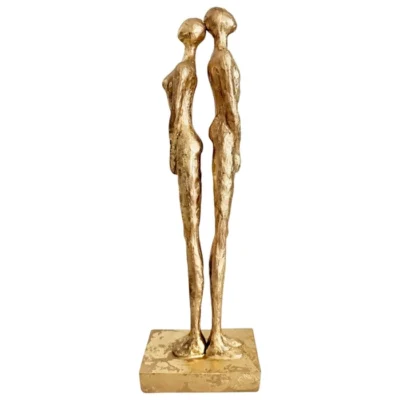 Escultura casal dourado 45x15x9cm